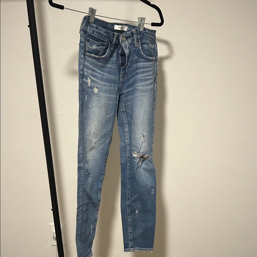 Distressed Blue Jeans MOUSSY Vintage Size 26 Cropped